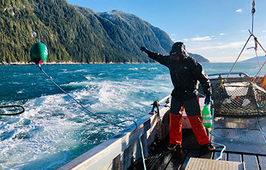 Setting crab gear in Stephens Passage, Alaska.