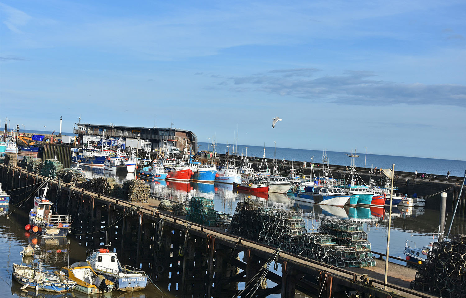 A fishing harbor in Yorkshire, U.K.