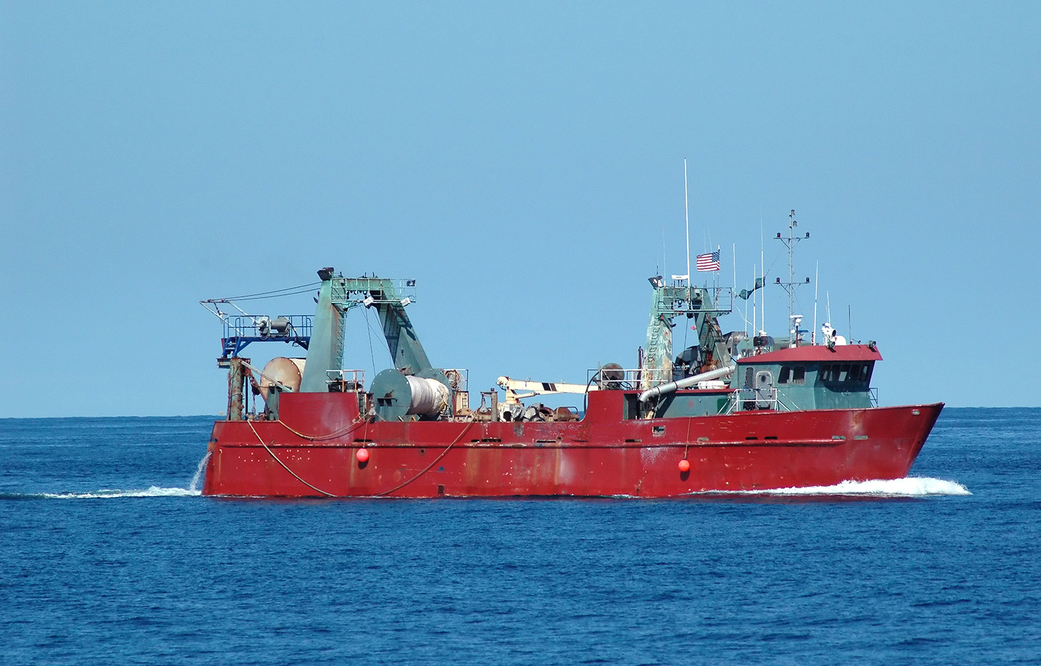 A pollock fishing vessel on the water