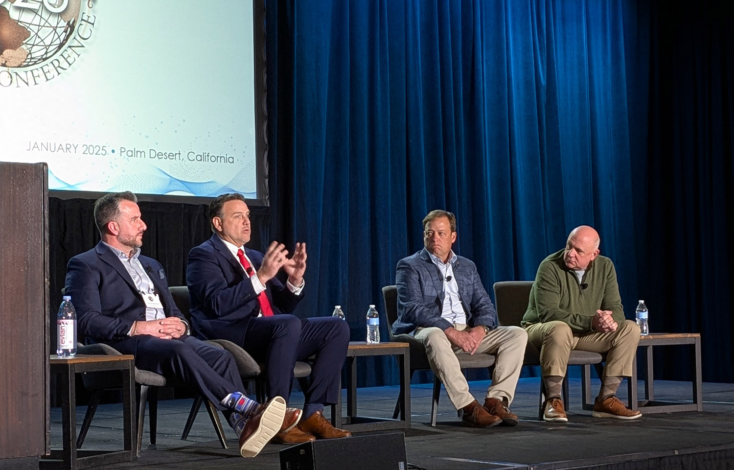 Panelists at a panel on shrimp at the 2025 Global Seafood Market Conference