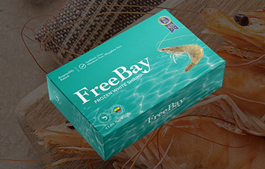 A box of FreeBay shrimp from Proexpo