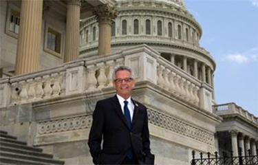U.S. Rep. Alan Lowenthal (D-California) on the steps of Capitol Hill.