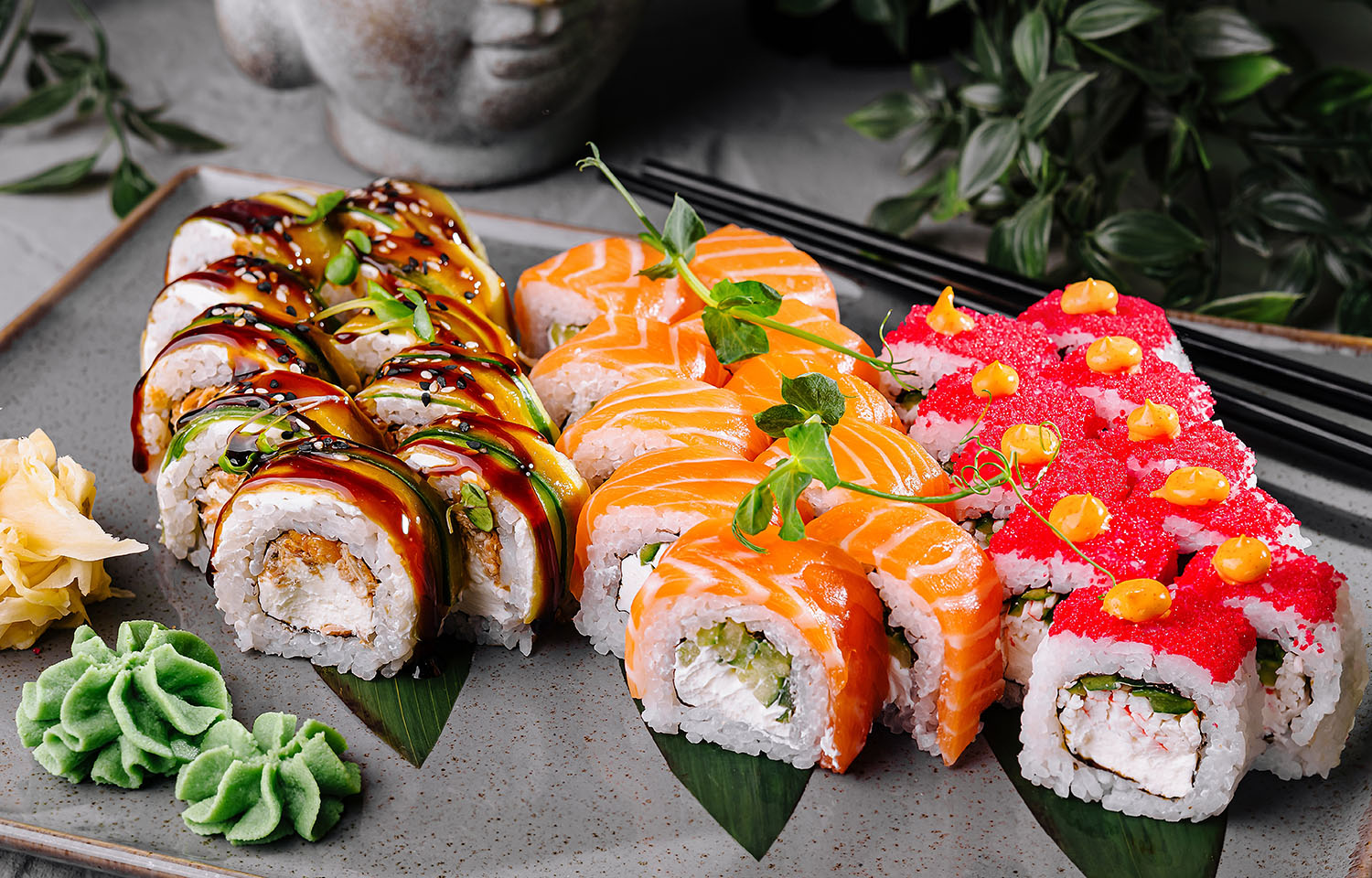 Rolls of sushi