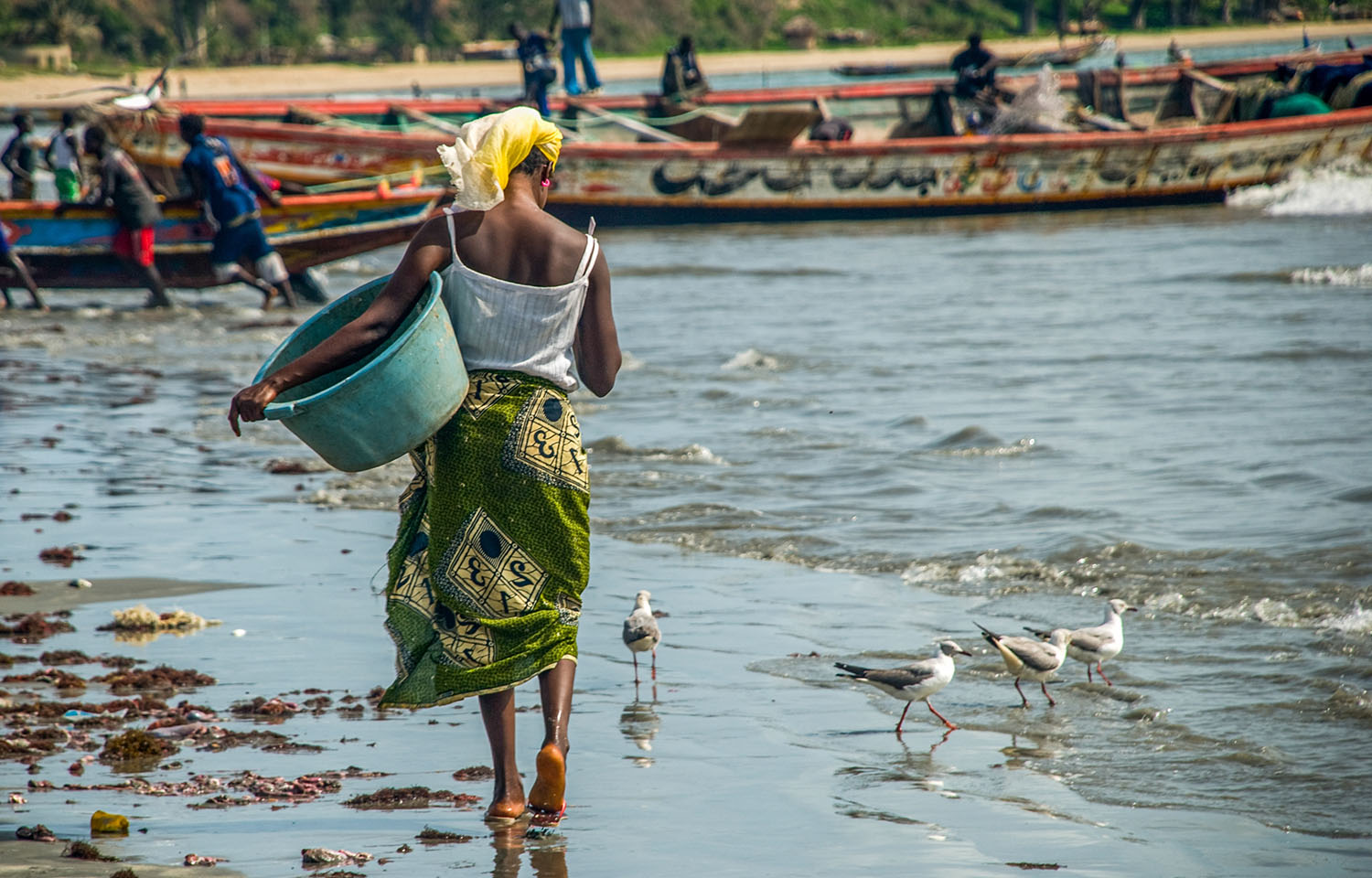 A group of fishers in Senegal