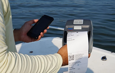 A producer using the BlueTrace tagging system.