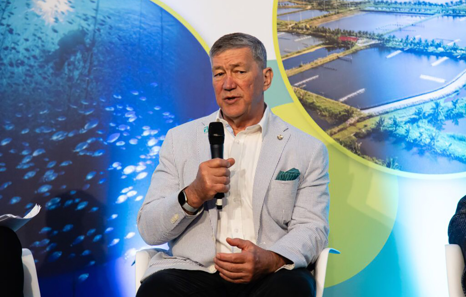 Aquaculture Stewardship Council CEO Chris Ninnes speaking at the 2024 Blue Food Innovation Summit