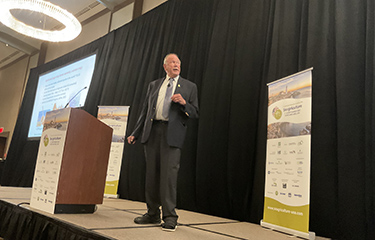 Charles Yarish, a professor emeritus at the University of Connecticut, speaking at the Seagriculture.