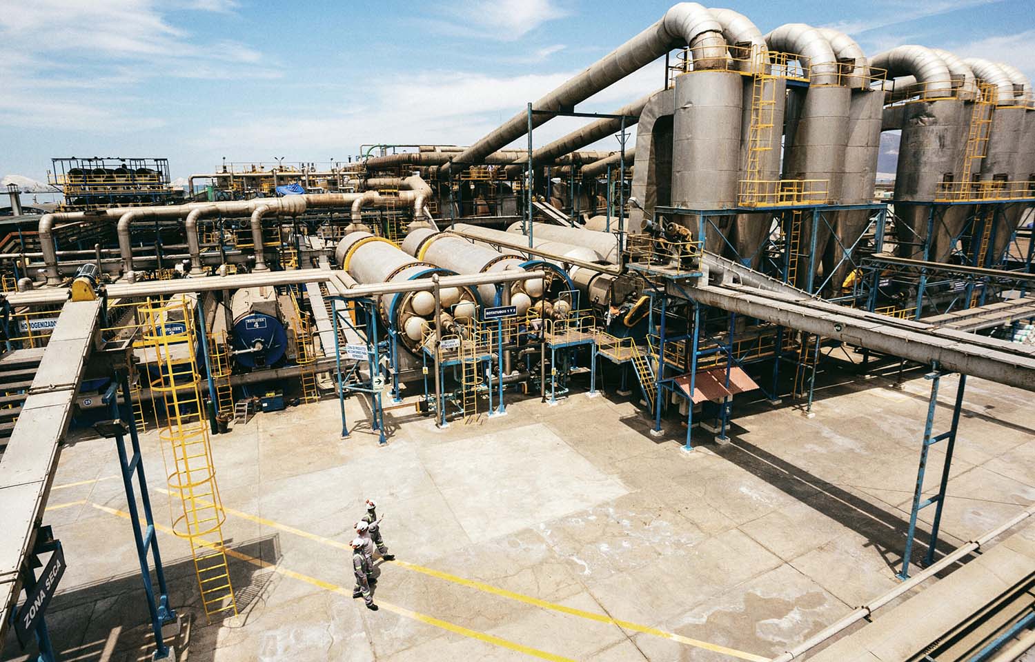 An aerial view of one of Copeinca's processing plants
