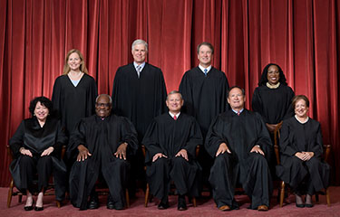 The nine justices of the Supreme Court of the United States