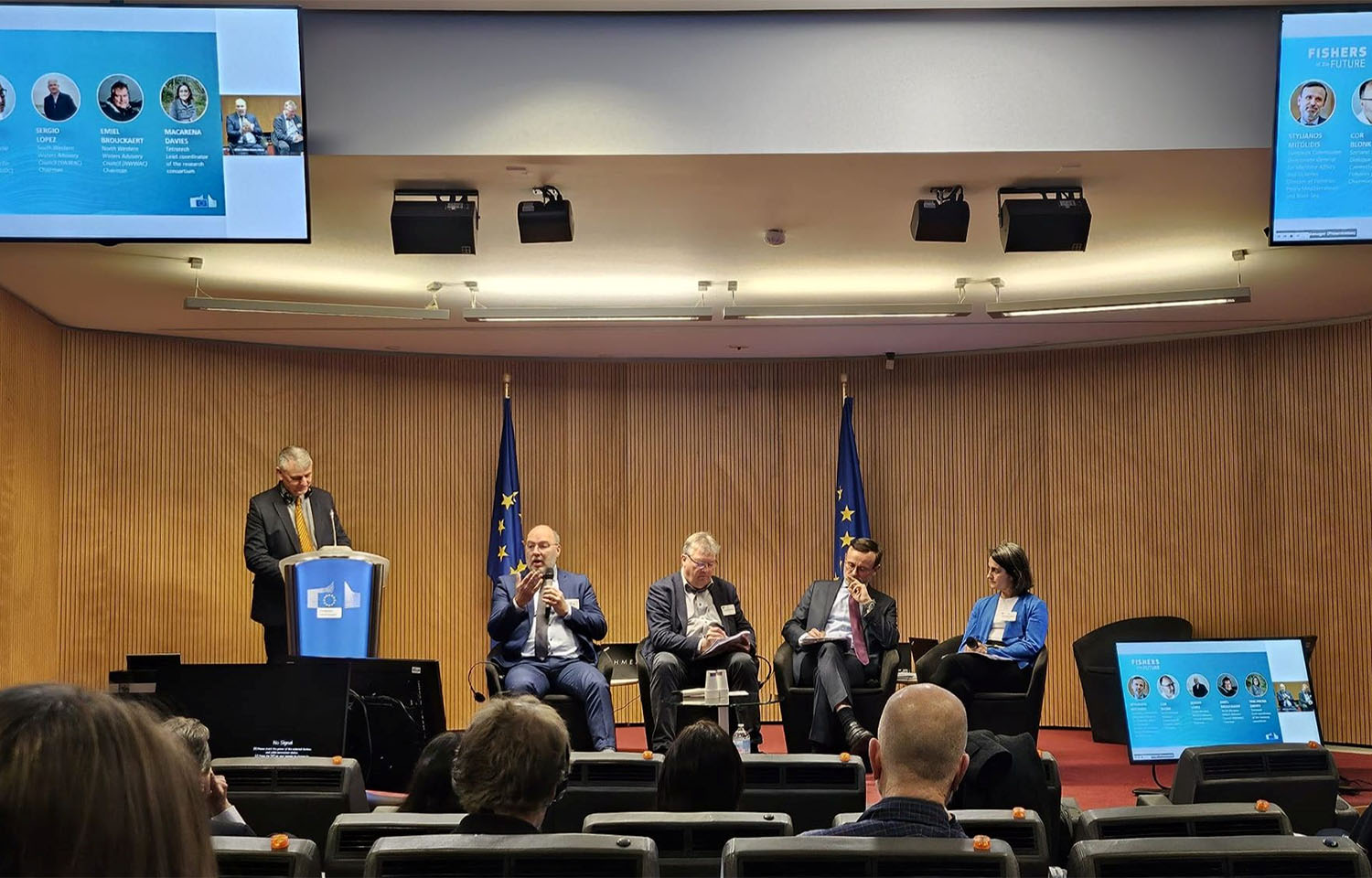 Panel members during the "Fishers of the Future" conference in the E.U.