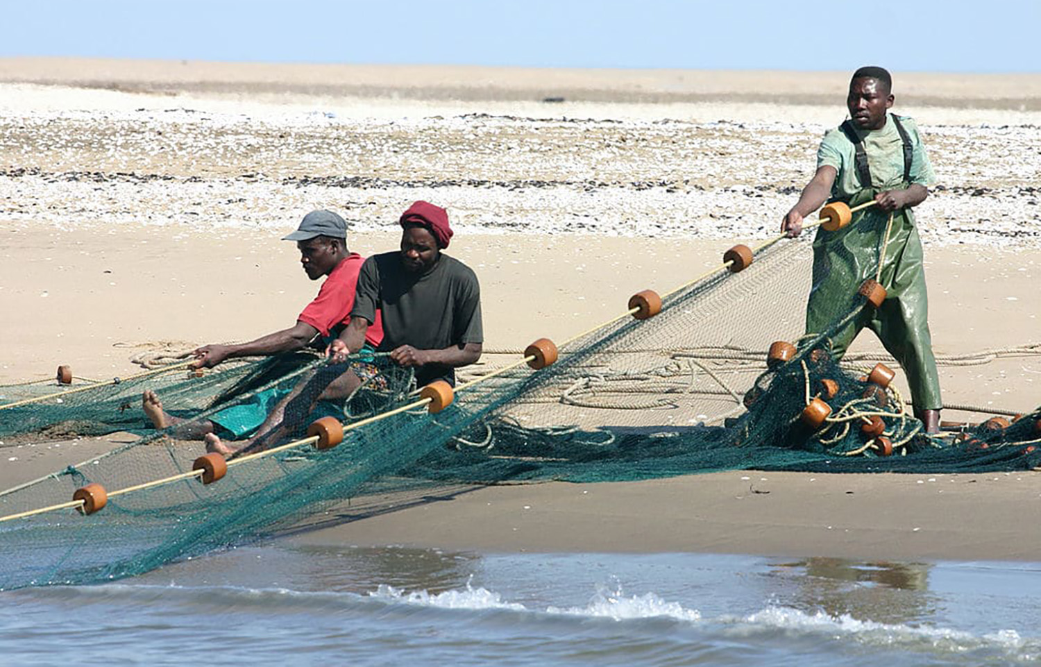 Namibian fishers hauling in their catch