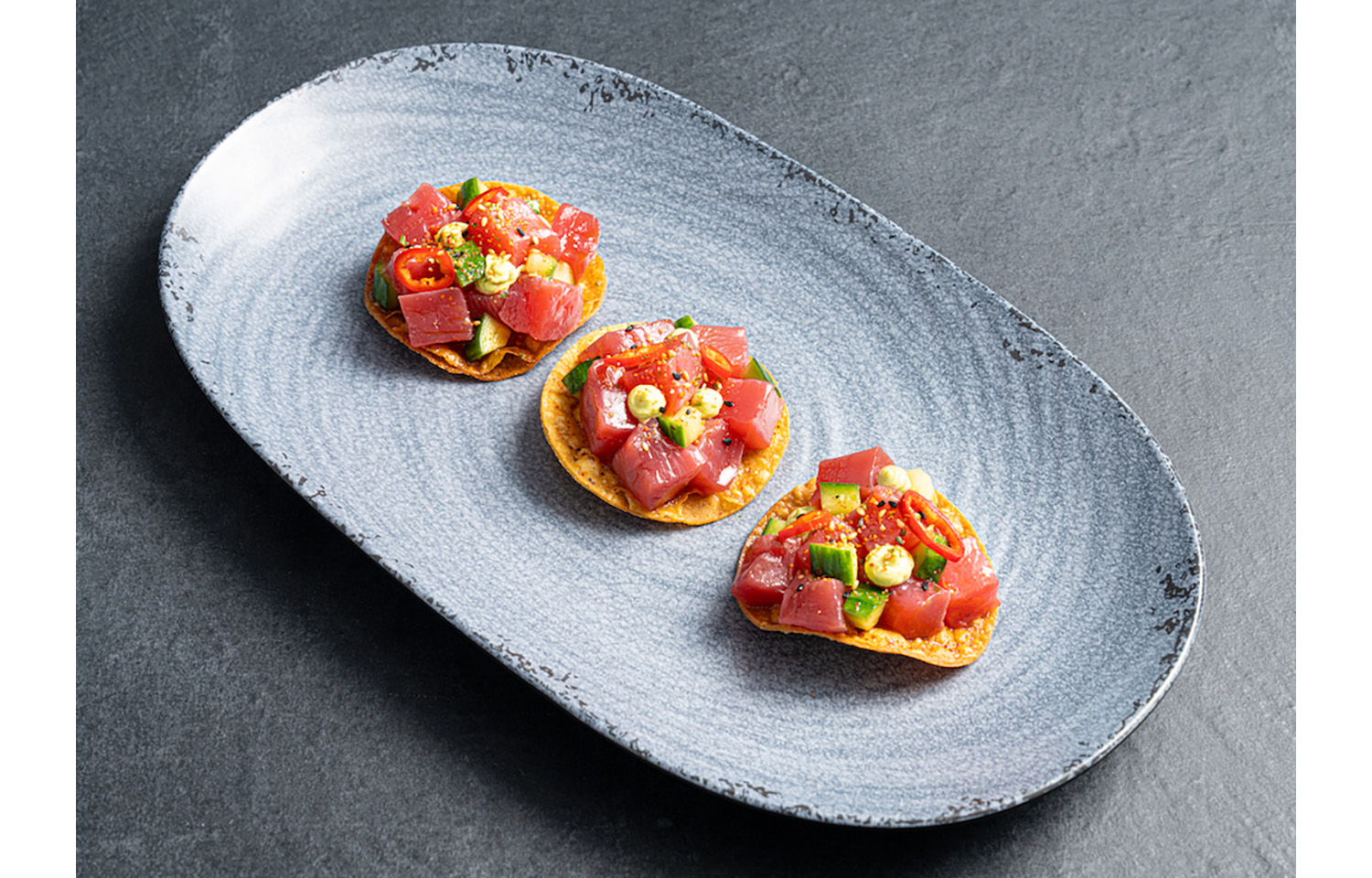 Tuna tartar made with a tuna analog by AQUA Cultured Foods