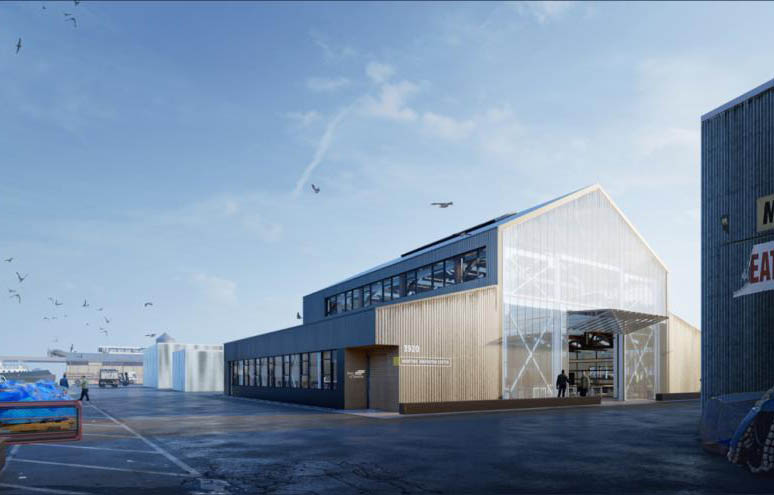 Renderings of the renovation and modernization process on the Ship Supply Building at the Port of Seattle