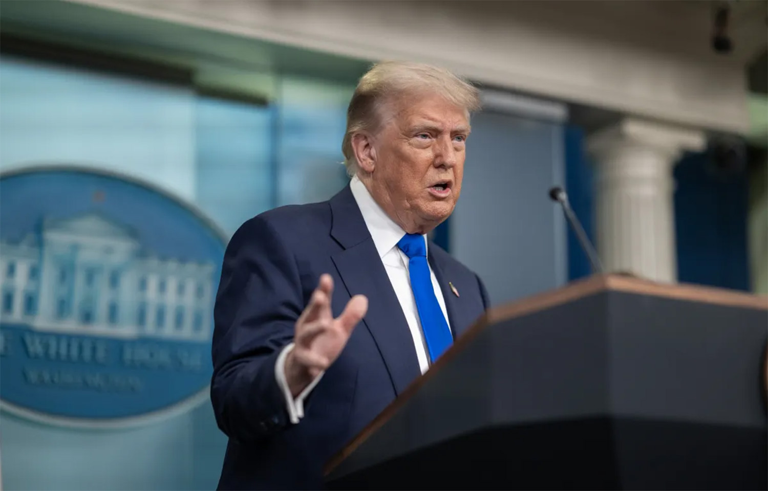 U.S. President Donald Trump at a press conference
