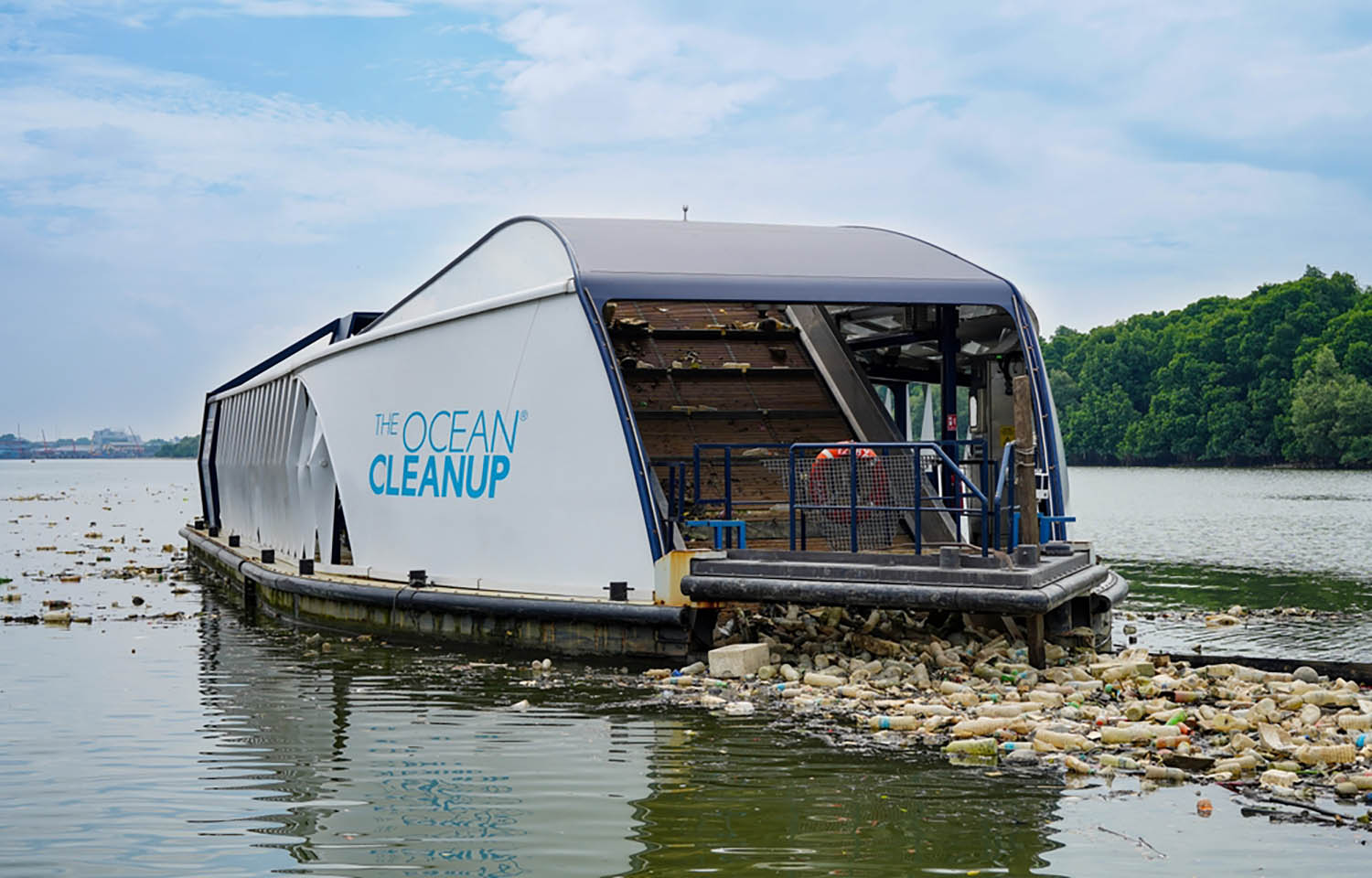 An Ocean Cleanup vessel operating in Malaysia