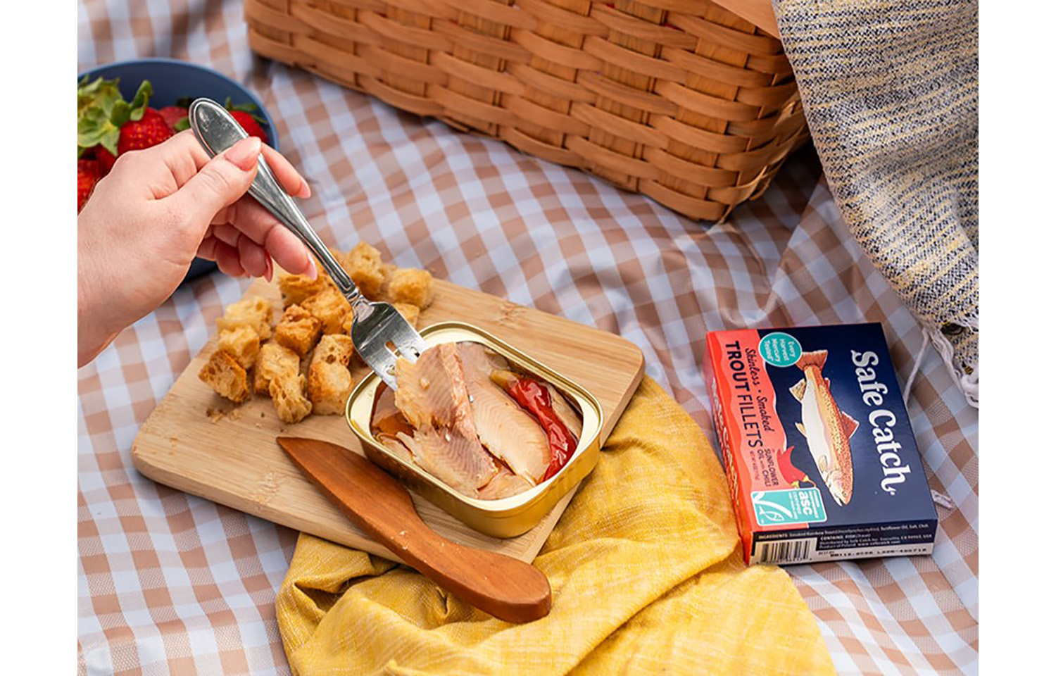 Safe Catch smoked trout with ASC-certified labeling