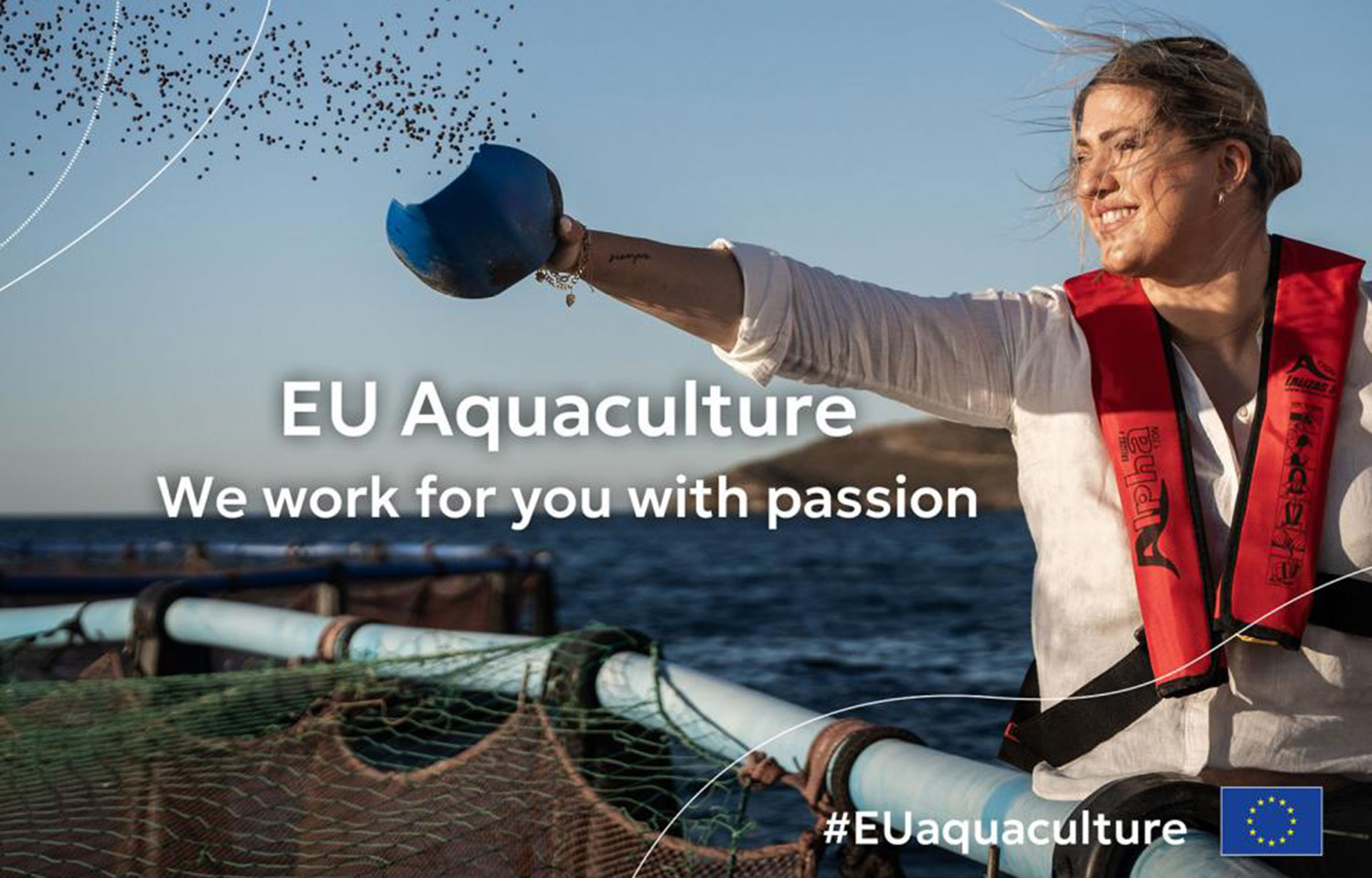 A promotional image for the E.U.'s new aquaculture campaign