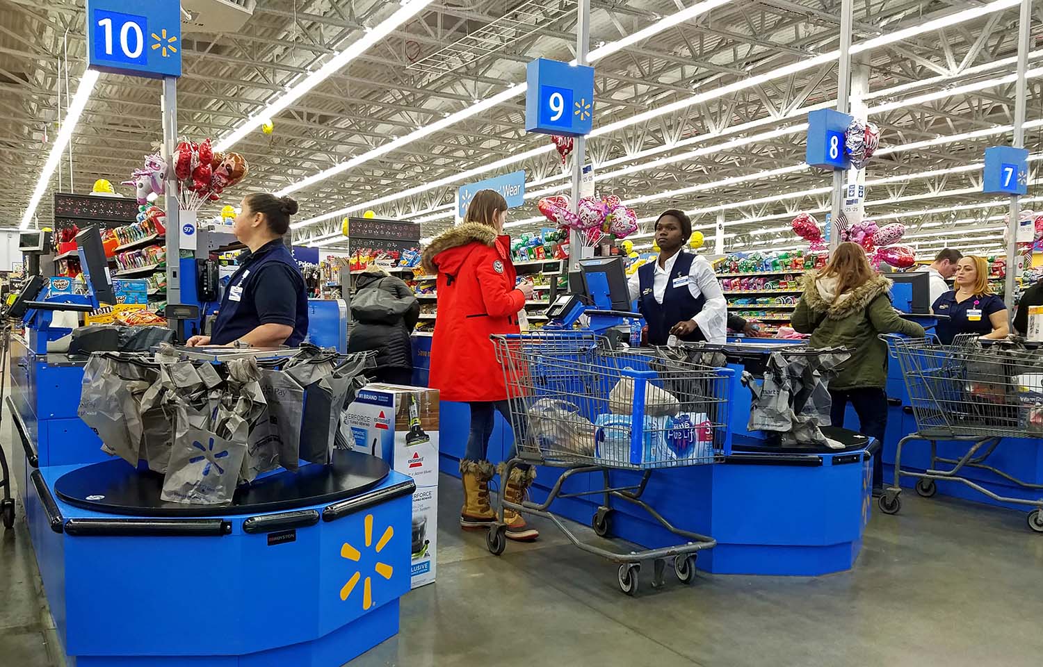 The interior of a Walmart