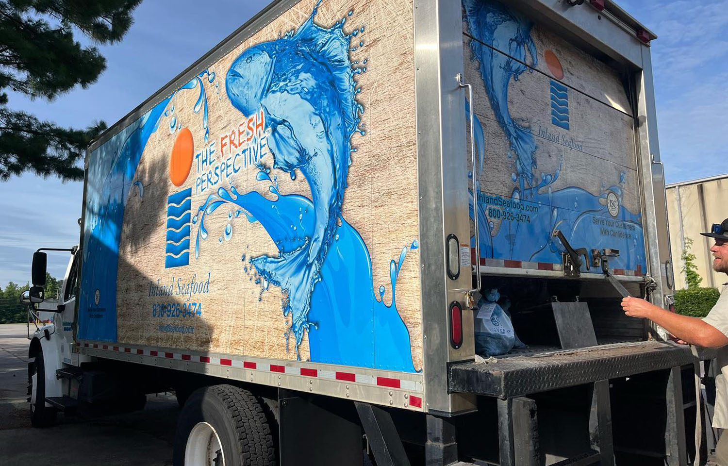 An Inland Seafood delivery truck