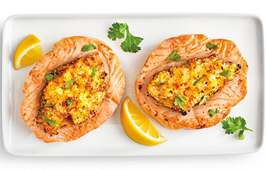 Aldi's Specially Selected fresh stuffed Atlantic salmon.