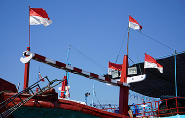 An Indonesian fishing boat.