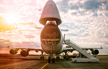 Cargo loaded on to an airplane
