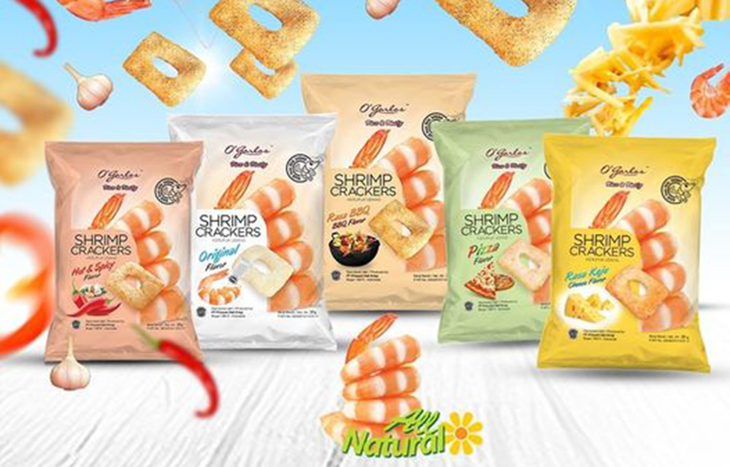 United Harvest Indonesia's range of shrimp crackers.