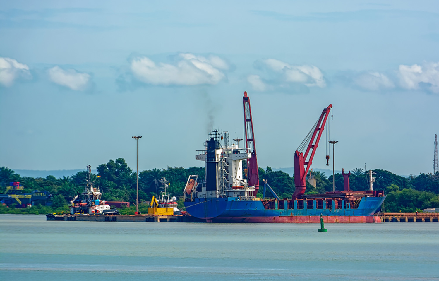The port of Kamsar in Guinea