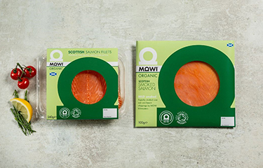 New organic salmon offerings by Mowi, for sale by Ocado.