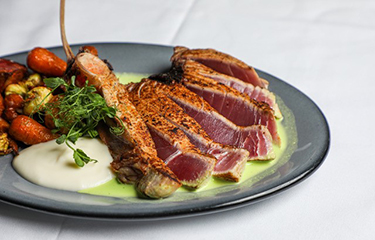 A dry-aged tuna steak at GW Fins.
