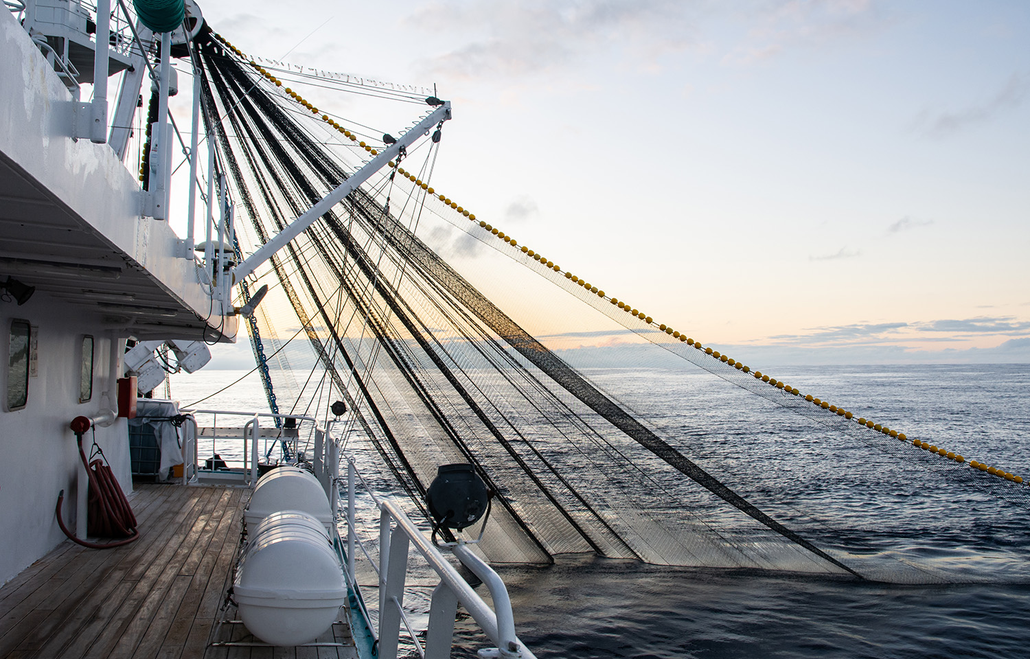 A purse seine tuna fishing boat