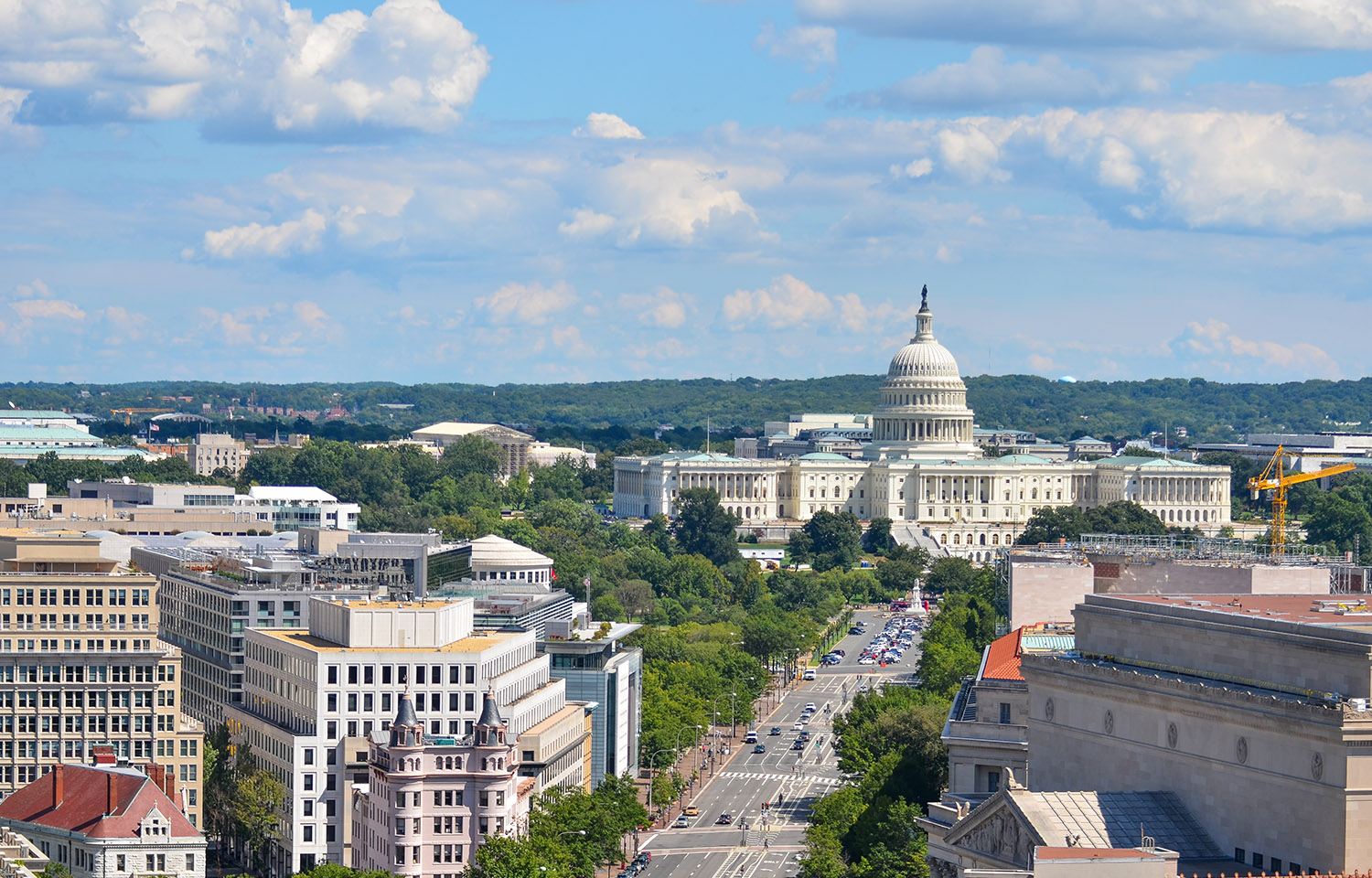 An aerial photo of the U.S. Capitol Building