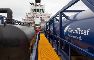 A vessel with Benchmark's CleanTreat system installed.
