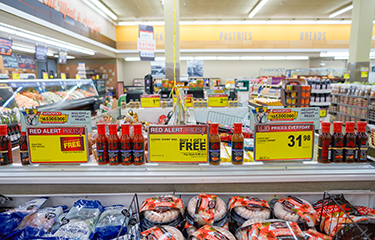 The seafood aisle in a grocery store