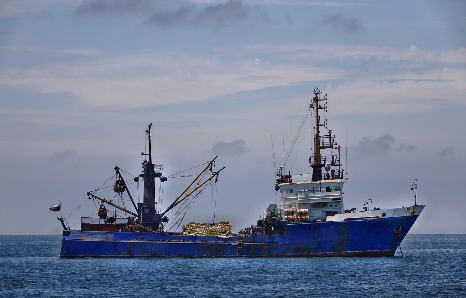 A Russian fishing vessel