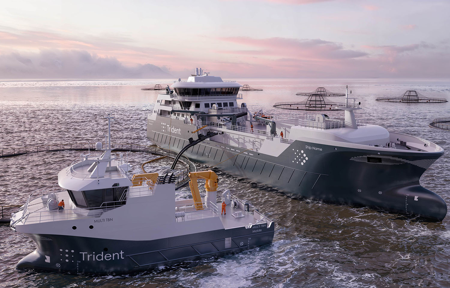 A 3D rendering of Trident Aqua Services' commissioned vessels