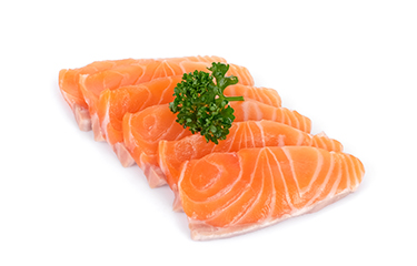 Sliced Norwegian salmon