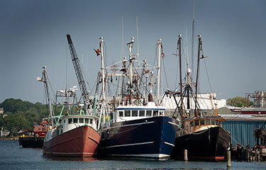 Fishing boats in Gloucester, Massachusetts.