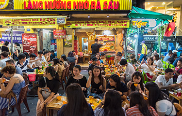 A barbecue restaurant in Hanoi, Vietnam.