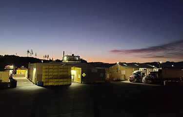 Keltic Seafoods containers at night