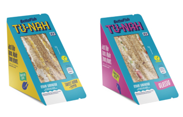 Berlin, Germany-based BettaF!sh’s plant-based tuna analog TU-NAH sandwiches will be available in 4,000 ALDI stores next week.