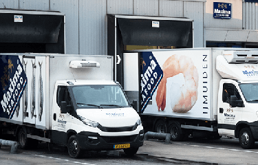 Trucks operated by Maxima Seafood.
