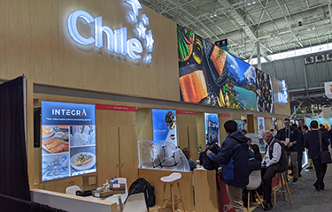 The booth representing several Chilean companies at Seafood Expo North America