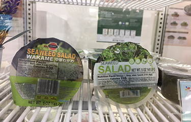 Seaweed on display at the 24th Japan International Seafood & Technology Expo in August 2022.