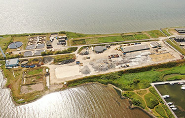 The site of Atlantic Sapphire's former Denmark-based RAS, which was destroyed in a fire.