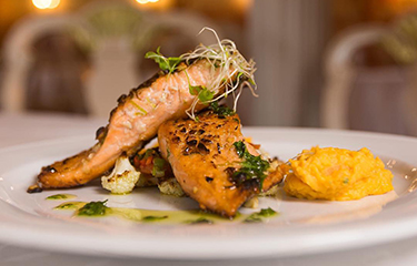 Norwegian salmon on a plate