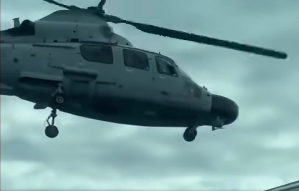 A Chinese military helicopter
