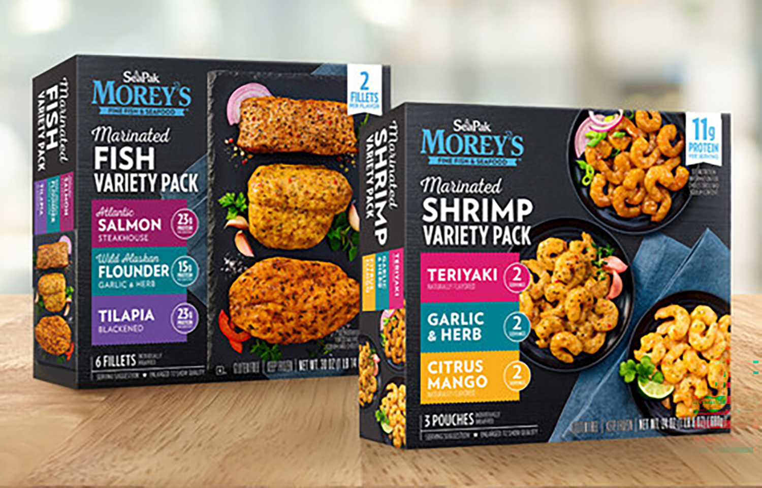 New Morey's fish and shrimp variety packs