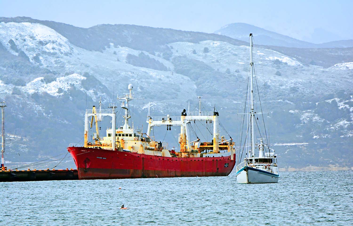 A fishing vessel in the southern Argentinian region of Tierra del Fuego