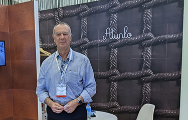 Atunlo Key Account Manager Dominique Forey in the Atunlo booth at Seafood Expo Asia
